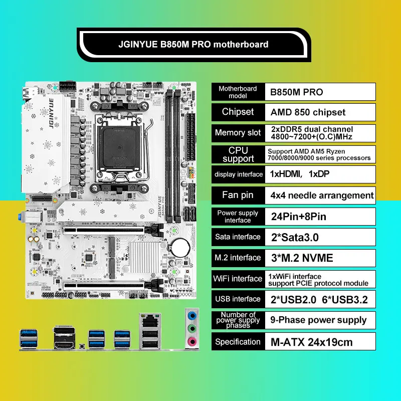JGINYUE B850M Pro Motherboard  - X870E Atx Motherboard ulasan dan harga